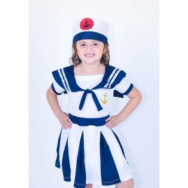 Imagem de Fantasia Infantil Menina Marinheira Com Boina Muvile, 2