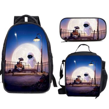 Imagem de Conjunto de mochilas escolares Eva Walles, 3 peças para estudantes com ombro