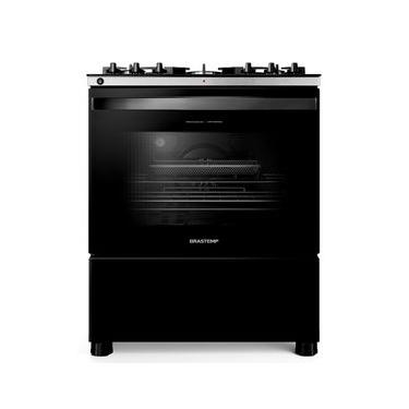 Imagem de Fogão Brastemp 5 Bocas Preto com Mesa de Vidro, Função Air Fryer e Turbo Chama