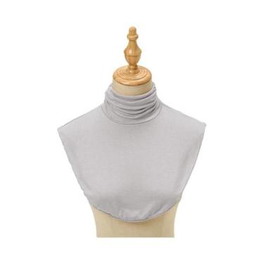 Imagem de Gola Falsa De Modal Preta Para Mulheres, Alta, Macia, Elástica, Jersey