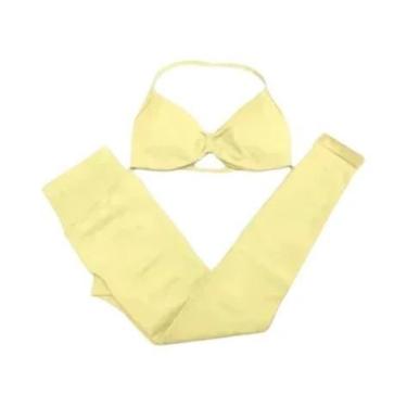 Imagem de Conjunto De Yoga E Fitness Feminino De Verão: Leggings De Cintura Alta