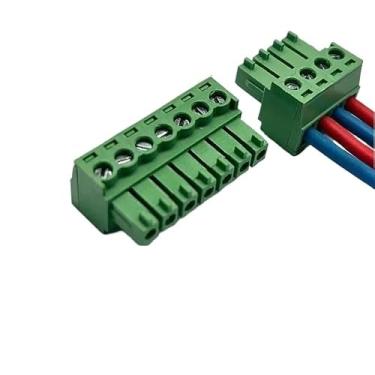 Imagem de ROUPWKWO 10 peças de solda de extremidade aérea 2EDGRK 15EDGRK-3,81 mm 2-24P pino macho soquete fêmea 28-16AWG conector de bloco terminal de parafuso de fio (fêmea 10 peças, 12P)