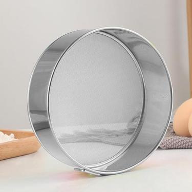 Imagem de Peneira Redonda 80 Mesh Tamanho Grande Bastão Placado Revestido Aço Inoxidável 304 para Açúcar em Pó Cacau Ingredientes