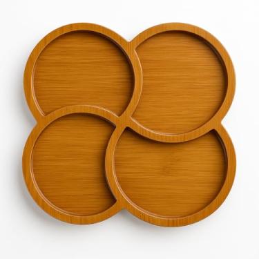 Imagem de Petisqueira Gamela Trevo em MDF 29x29cm com 4 Divisórias Ideal para Petiscos Frios Queijos e Aperitivos