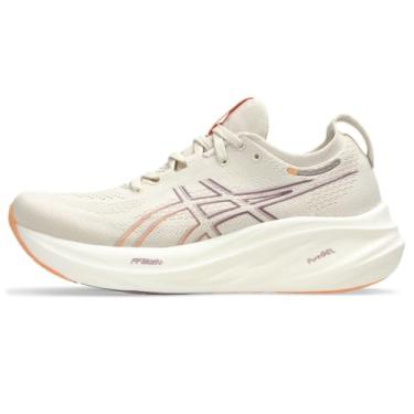 Imagem de ASICS Tênis de corrida feminino Gel-Nimbus 26, Aveia/Laranja desbotada, 43