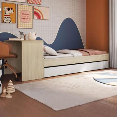 Imagem de Cama Solterio Infanto Juvenil com Escrivaninha e Cama Auxiliar Carvalh