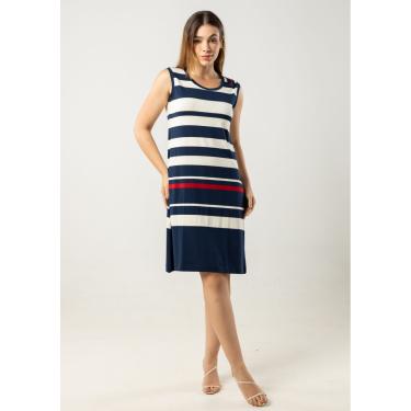 Imagem de Vestido Listrado Pau a Pique Azul Marinho