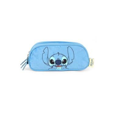 Imagem de Estojo Escolar Disney Stitch 3 divisórias - Licenciado New Cor:Azul - 