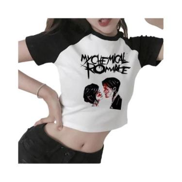 Imagem de Camiseta Cropped Gráfica Y2K Kawaii Harajuku Para Meninas, Camiseta De