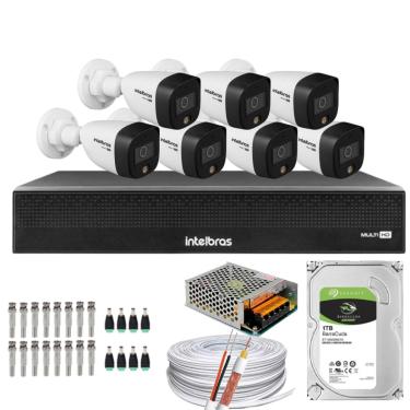 Imagem de Kit 7 Câmeras Intelbras Cftv 1080p 1220 Full Color Colorida Noite C/HD 1TB