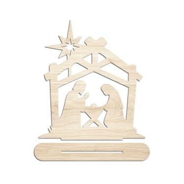Imagem de Presépio 01 Com Base 18cmx20cm - Cria Arte Laser Madeira Clara