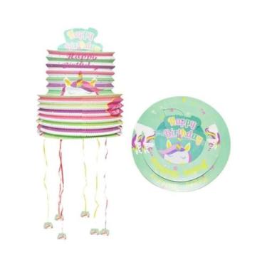 Imagem de Piñata De Unicórnio Para Meninas, Brinquedo De Presente, Cavalo Arco-Í