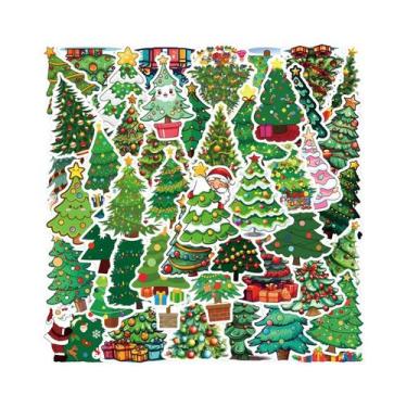 Imagem de Adesivos De Árvore De Natal Em Estilo Cartoon, 55 Peças, Decalques DIY