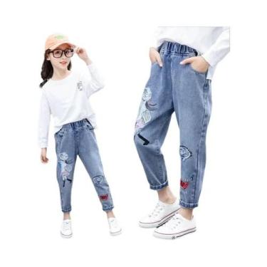 Imagem de Calças Jeans Largas Para Meninas Adolescentes, Moda Casual De Primaver