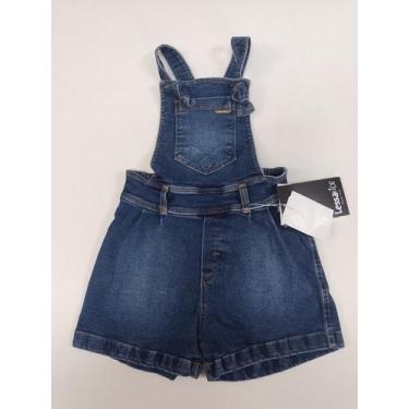 Imagem de Macacão Jardineira Jeans Infantil Menina Luxo LessaKids K360 -, Jeans,
