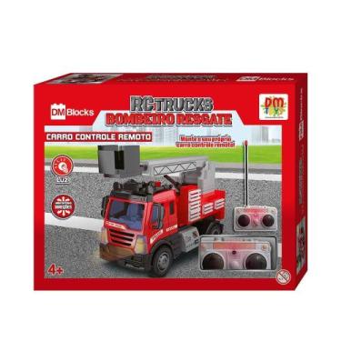 Imagem de Blocos de Montar Caminhão de Bombeiro Resgate Controle Remoto DM Block