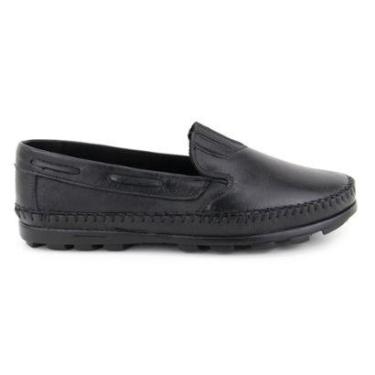 Imagem de Sapatilha Mocassim Masculina Ortopédico Conforto Couro Preto-Masculino