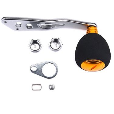 Imagem de Gomexus Manípulo de carretel, manípulo elétrico do carretel de pesca, peças de substituição do carretel do molinete de liga de alumínio, manípulos basculantes do carretel de pesca para ferramentas de pesca (dourado)