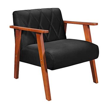 Imagem de Poltrona Decorativa Madri Em tecido Suede (Preto)