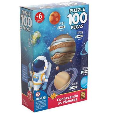 Jogo Puzzle 100 Pçs Quebra Cabeça Infantil Lol com Lente Mágica