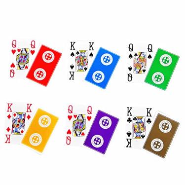 Imagem de TSB Jumbo Index Bridge Cards Pack of 12 Decks - 6 Colors Jumbo Print Bridge Playing Cards - with Single Box for Easy Storage(12 Decks in 6 Colors)