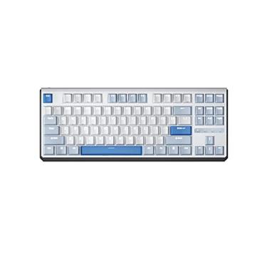 Imagem de Teclado mecânico de jogos com retroilumação branca sem Numpad, PBT keycap Bluetooth 2.4g com fio quente swap anti-ghosting teclado fosco red switch