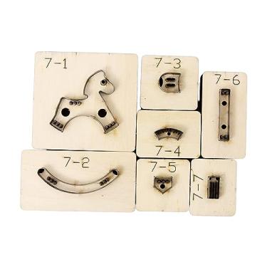 Imagem de Dynwave Molde de corte em forma de cavalo Couro Modelo de cavalo de balanço Madeira Portátil Durável Fácil de usar Reutilizável Fazendo estêncil Cavalo de, 7 cm x 6,5 cm