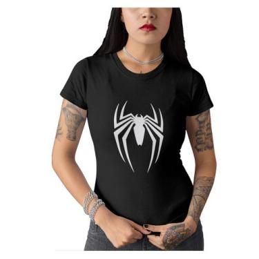 Imagem de Camiseta Baby Look Spider Life Feminina Preto - Liga Fashion