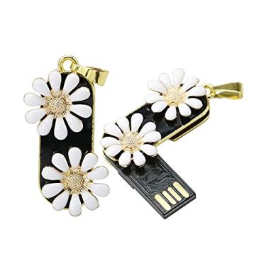 Imagem de OneSquareCore Pen Drive USB de 32 GB, pen drives de memória, pen drive USB 2.0, armazenamento de data, flash, pendrive, pen drive USB (crisântemo)