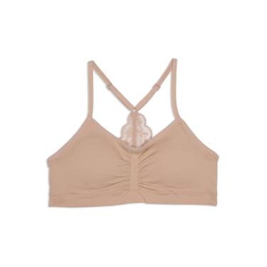 Imagem de Maidenform Sutiã curto franzido sem costura para meninas, Bege, M