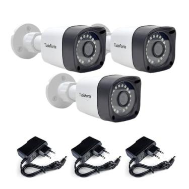 Imagem de 3 Câmera de Segurança Bullet Externa Full HD 1080p 2MP com Visão Noturna Tudo Forte + Fontes