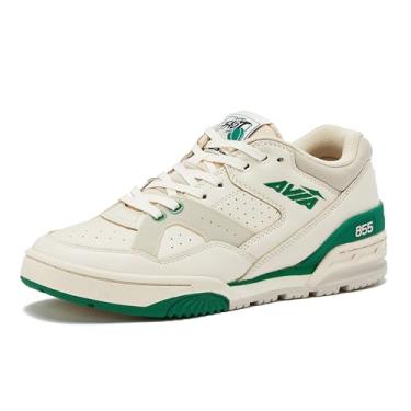 Imagem de Avia 855 Basketball Shoes for Men and Women, Low Top Retro Sneakers for Indoor or Outdoor, Street or Court - Cream/Dark Green, 5 Medium