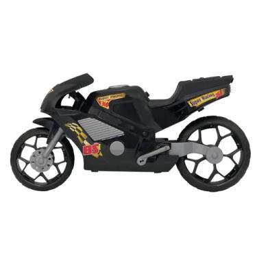 Imagem de Moto Esportiva de Brinquedo - Super Moto 360 Esportiva Preta, Design Realista, Rodas Esportivas, Carenagem Aerodinâmica