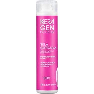 Imagem de Keragen, Condicionador hidratante para cabelos, Tratados quimicamente, Nutri Color, Sela Cutícula, Evolution, 300ml, Rosa