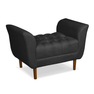 Imagem de Recamier Para Sala, Quarto e Recepção Oslo 90cm Suede Preto - Loja Monte Belo