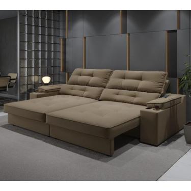 Imagem de Sofá Santiago 2,30m (L) com Carregador USB e Porta Copos Retrátil e Re