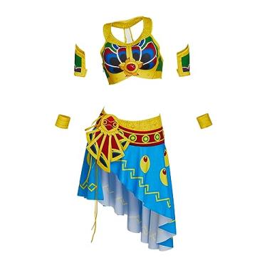 Imagem de iSHOWcos Breath The Wild Urbosa Cosplay Costume Warriors Age of Calamity Urbosa Botw Costume Sexy Battle Outfit for Halloween (S, Multicolored)