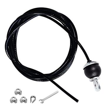 Imagem de Cabo de reposição para academia em casa LAT 78/118/236 polegadas, comprimento ajustável de 6 mm para sistema de polia, equipamento de treino, cabo de aço com bola de borracha (236 polegadas)