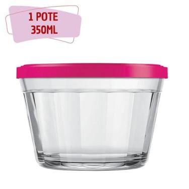Imagem de 1 Tigela de Vidro Americano Com Tampa Gelatina Papinha 350ml - NADIR F