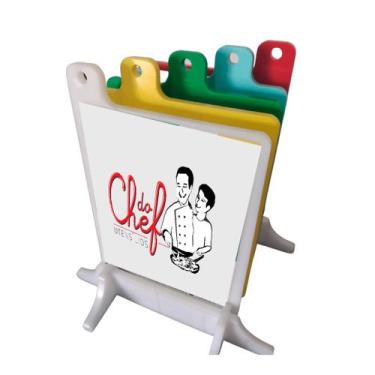 Imagem de Kit  5 (cinco) tabuas lisas polietileno - 21x17 - Cozinha - Utensilios