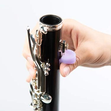 Imagem de Almofada para descanso de polegar para clarinete, oboé/silicone/2 peças/2 cores (verde, roxo)