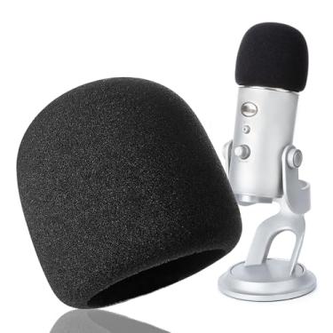 Imagem de Para-brisas de espuma para Blue Yeti, Yeti Pro, MXL, Audio Technica e outros microfones grandes, capa de filtro pop feita de material de esponja de qualidade pela YOUSHARES (preto)