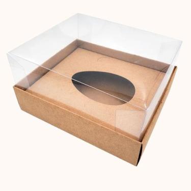 Imagem de 10 Caixas para Ovos de Colher - Tampa de acetato para 150/250gr Branco