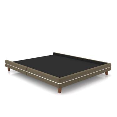 Imagem de Cama Avulsa para Colchão Queen Torres Pés em Madeira Veludo Castor G91