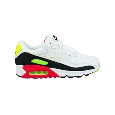 Imagem de Nike Tênis masculino Air Max 90 branco/preto/cinza fumê claro/estrela-do-mar DM0029-101, Branco/preto/cinza fumê claro/estrela do mar, 14