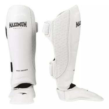 Imagem de Par De Caneleira Profissional Maximum Muay Thai Kickboxing (Branca, G)