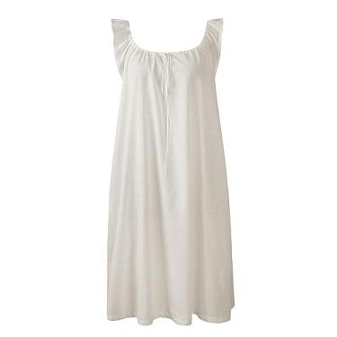 Imagem de Reminisce Boutique Regency Shift 1800s 19th Century Sleeveless Chemise Jane Austen Costume (Cream, XL)