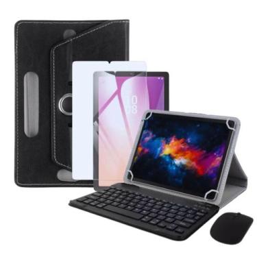 Imagem de Capa Case c/ Teclado Mouse + Película Vidro para Tablet Tab Lenovo M9 