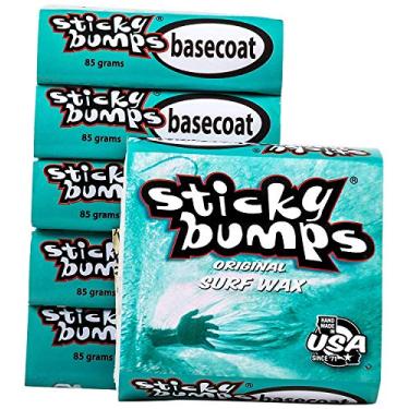 Imagem de Sticky Bumps Basecoat Original – Pacote com 6 | Cera de Prancha de Surf de Longa Duração | Ótima Construção para Surfe | Não Tóxico, Seguro para a Natureza | Para Cera de Surf Escolha a Temperatura.