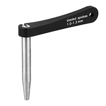 Imagem de MUNEFE Suporte de raio, chave de raio, ferramenta de reparo de raios de roda de liga de alumínio e aço inoxidável para acessório de reparo de raios de 1,0 mm a 1,3 mm